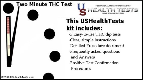 1 Panel Urine Dip Instant Drug Test Marijuana (THC) - 5 Tests