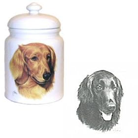 Flat-coated Retriever Cookie Jar, Porcelain by Rosalinde by
