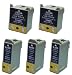Take4Less 5-pack (3B+2C) T026 T026201 T027 T027201 Black Compatible Ink Cartridges for Epson Stylus Color Ph 810 820 925