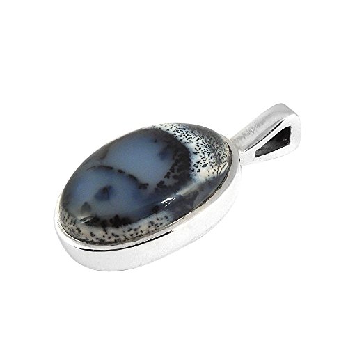 Shankar Silvex, Natural Dendrite opal Stone, Silver Pendant For Women &amp; Girls