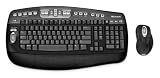 Microsoft Wireless Optical Desktop Elite - Keyboard - wireless - RF - 105 keys - mouse - USB / PS/2 wireless receiver - black, silver - German