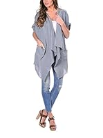 100% Lino Chaqueta Punto Andrea (Gris)