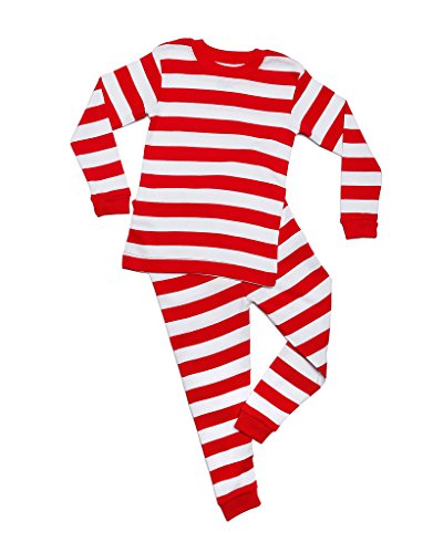 2 Piece Striped Pajama Red & White 14 Years