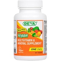 Deva Vegan Vitamins Daily Multivitamin Iron Free, 90 Tablets (Pack of 2)