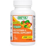 Deva Vegan Vitamins Daily Multivitamin Iron Free, 90 Tablets (Pack of 2)