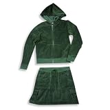 Flowers by Zoe - Girls Velour Skirt Set, Hunter Green