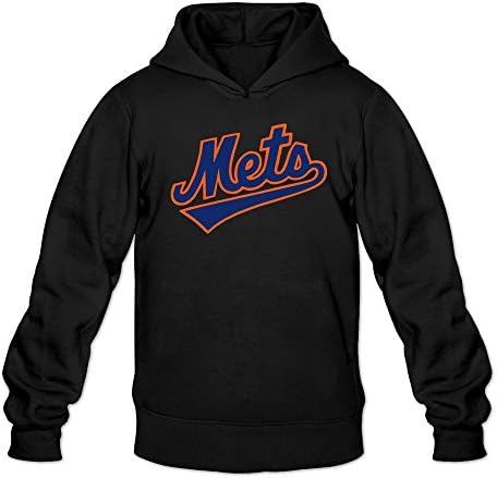 BOAO Men's 2015 MLB New York Mets Logo Hooded Sweatshirt Black M