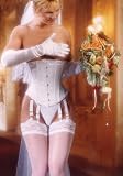 Schnürkorsett "Extravagant" Corsage Korsett Satin Weiß