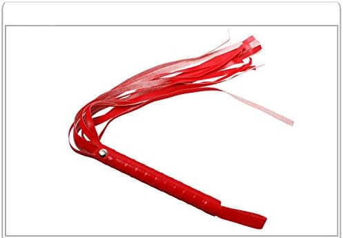 PleasantMomentsTM Black Leather Whip Adult Custom Sexy Night House Party Flogger Queen Game Toy (Red)