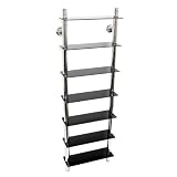 MATRIX - Wall Mounted Glass + Chrome CD Media / Bathroom Storage Shelves - Black