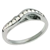 14k White 0.27 Ct Diamond Band Ring - Size 7.0