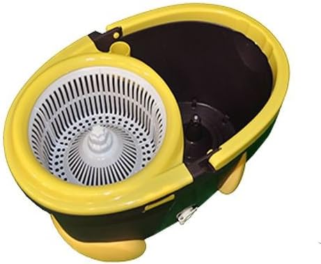 Yellow Easy Clean Magic Mop 360 Rotate Spin Bucket Floor with 2 Microfiber Heads