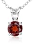 Sterling Silver 6mm Round Garnet Pendant, 18"