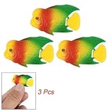 Como Aquarium Mini Plastic Yellow Flexible Tail Floating Fish 3 Pcs image