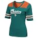 NFL Miami Dolphins All You Got 1/2 Sleeve V-Neck Tee, Aqua/Dark Orange, Large