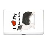 I Love My Border Collie Business Card Holder Case