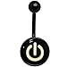 Body Candy Glow in the Dark Power Button Belly Button Ring 14G Surgical Steel Body Jewelry
