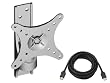 Pyle Super Tilt Wall Mount & Cable Package for Home/Office/Schools/Public -- PSWLB373 Tilt Wall Mount for 10" to 24" Displays + PHDM3 3Ft. High Definition HDMI Cable.