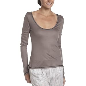 Buy Derek Rose Ladies Long Sleeve Scoop Neck Tee - 1082-Lens001 by Derek Rose