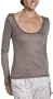 Derek Rose Women's Long Sleeve Scoop Neck Sleep Tee - 1082-Lens001,Mocha,Large