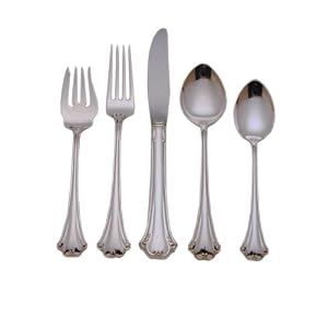 Reed and Barton English Chippendale Sterling Silver 46-Piece Flatware Set with Chest, Service for 8 by
