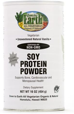 Down to Earth, Soy Protein Powder unsw vanilla, 16 oz