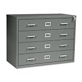 Safco SAF4930CH Computer Disk/Data Multimedia Cabinet, 4-Drawer, Stackable, Charcoal