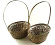 Club Pack Of 36 Oval Brown Wicker Easter Baskets 16"