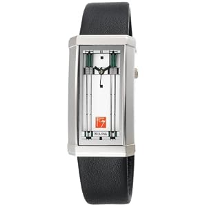 Bulova Ladies 96L63 Frank Lloyd Wright Willits Leather Strap Watch