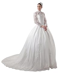 Taffeta High-Neck Long Sleeves  Dress