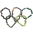 Set of 5 Chip Bracelets - Tourmaline, Ruby, Peridot, Russian Jade, Malachite.