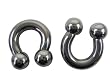 Steel Ball 2 Gauge Silver Horseshoe Earrings - Fashion Ear Plugs (1 pc)