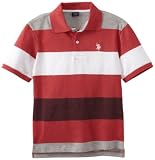 U.S. Polo Assn. Boys 8-20 Striped Pique Polo