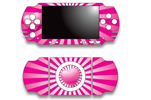 Sony PSP Slim Skin Decal Sticker - Heart Pink