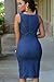 Cfanny Women's Faddish Gold Zipper Slit Front Midi Denim Dress