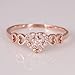 Fashion Plaza Mother's Day Gift Heart Shape Simulated Diamond Engagement Ring R396