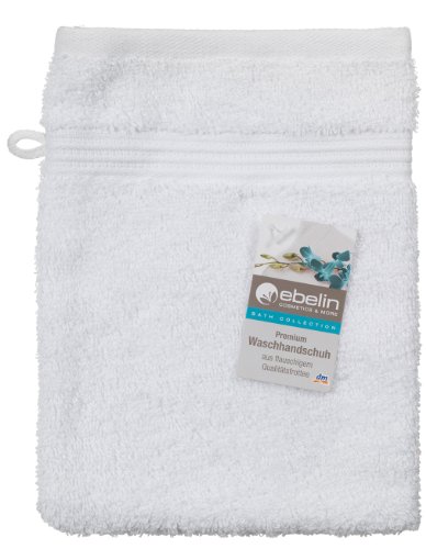 Ebelin Waschhandschuh Premium weiss , 2er Pack (2 x 1 Stück)