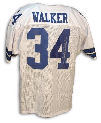 Autographed Hershel Walker White Throwback Dallas Jersey