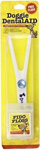 Doggie DentalAID White Fido Floss Holder with Blue Letters