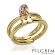 PILGRIM SKANDERBORG, DENMARK Stylish Ring With Genuine Crystal Beautifully Crafted in Yellow Base metal- Size 7 (Size 7)