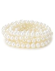 Honora Set of 5 White Freshwater Cultured Pearl Stretch Bracelets, 7.5"
