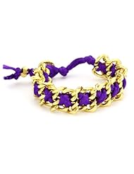 Ettika Side by Side Chain and Color Blend Satin Strand Bracelet