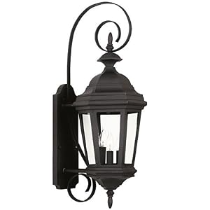 Kenroy Home 16313BL Estate 3-Light Medium Wall Lantern, Black by Kenroy Home