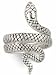 JanKuo Jewelry Silver Tone Antique Style Snake Cocktail Ring with Gift Box