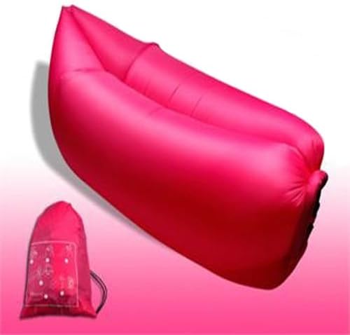 Homeinn YT-KQ01 Portable Inflatable Sleep Sofa High Density Plyester Lazy Air Sleeping Bed Dustproof Waterproof for Camping Beach Hiking Outdoor (pink)