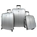 Rome 3-pc. Hard-Shell Spinning/Rolling Luggage Set - Sliver