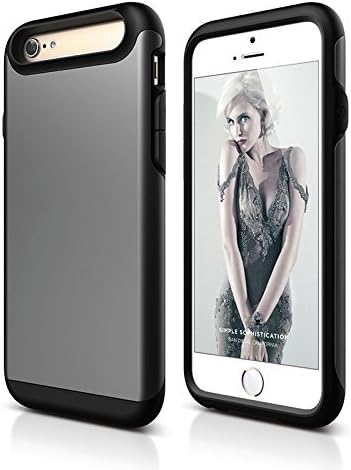iPhone 6 (NOT PLUS) Case By Grey Technology -Apple Hybrid Protective Cover With Rubber &amp; Slim &amp; Dual Layer Defender Case -Anti-Slip, Colors GUNMETAL GREY