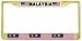 Malaysia Malaysian Flag Gold Tone Metal License Plate Frame Holder