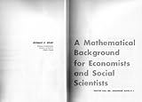 A mathematical background for economists and social scientists