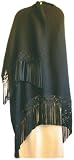 Alpaca Cape. Hand Woven Baby Alpaca Cape or Ruana In Black